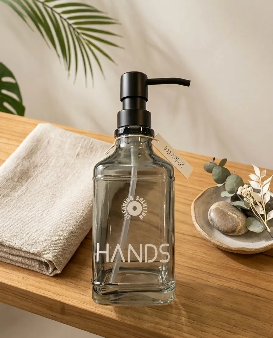 Suwuk sabyn üçin dozator "Hands" ýazgyly