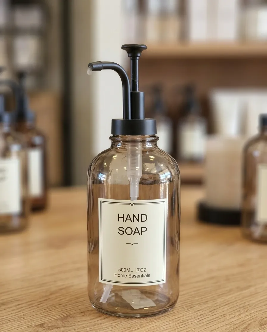 Suwuk sabyn üçin dozator "Hand Soap" ýazgyly