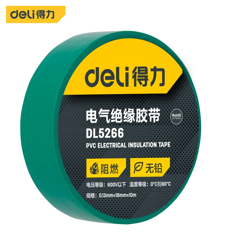 Deli DL5266 Электроизоляционная лента 0.13mmx18mmx10m зеленая