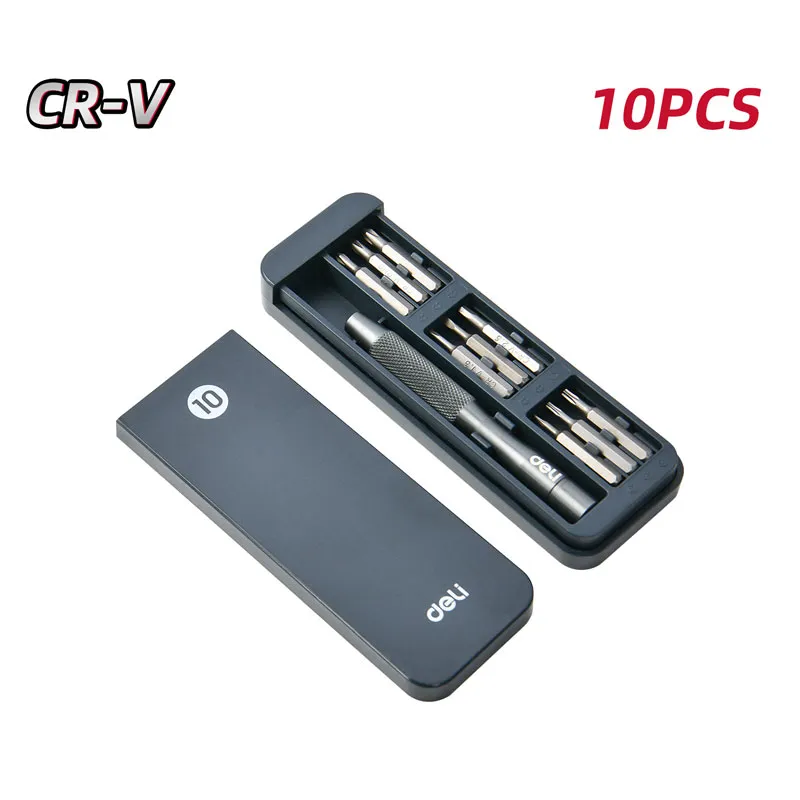 Deli DL241010J Набор из 10 прецизионных отверток 10Pcs/Set Серый