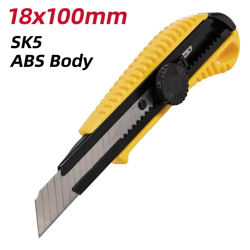 Deli EDL003A Нож с отламываемым лезвием 18mm/SK5 желтый